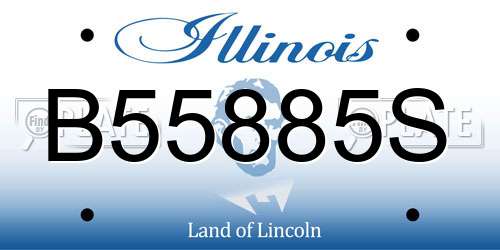 B55885S Illinois License Plate