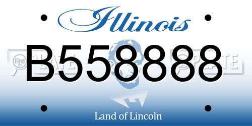 B558888 Illinois License Plate