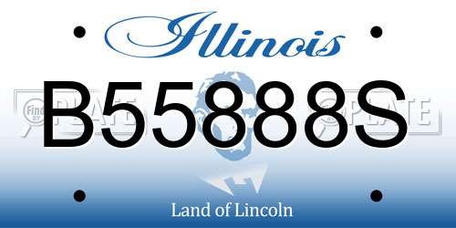 B55888S Illinois License Plate