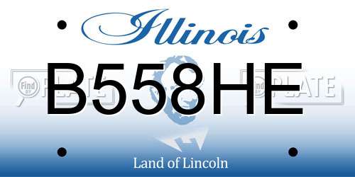 B558HE Illinois License Plate
