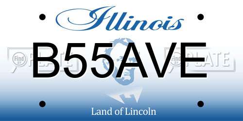 B55AVE Illinois License Plate