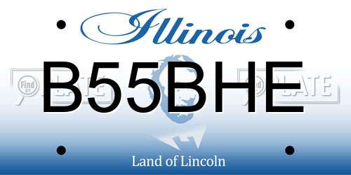 B55BHE Illinois License Plate