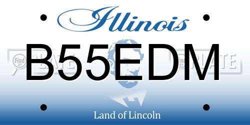 B55EDM Illinois License Plate
