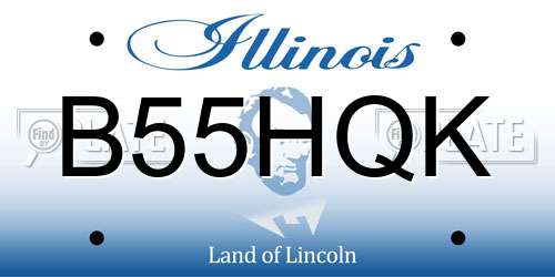 B55HQK Illinois License Plate