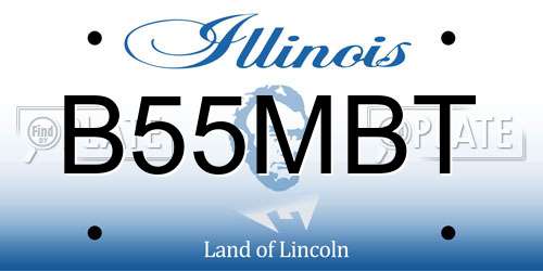 B55MBT Illinois License Plate