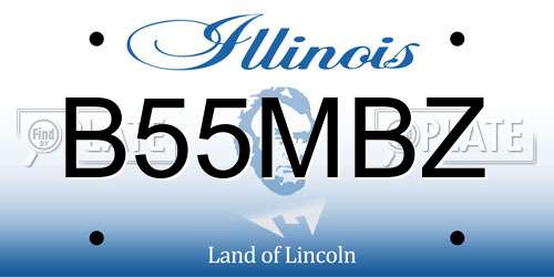 B55MBZ Illinois License Plate
