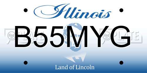 B55MYG Illinois License Plate