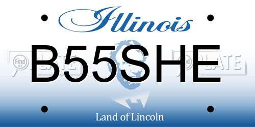 B55SHE Illinois License Plate