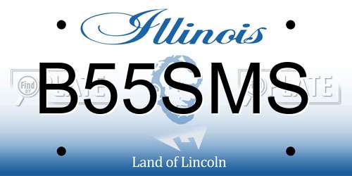 B55SMS Illinois License Plate