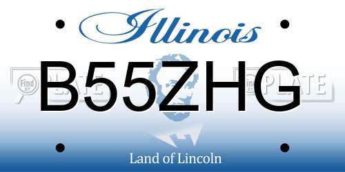 B55ZHG Illinois License Plate