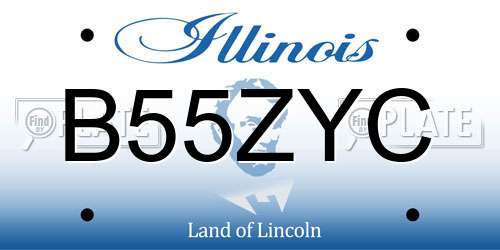 B55ZYC Illinois License Plate