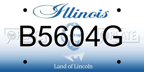 B5604G Illinois License Plate