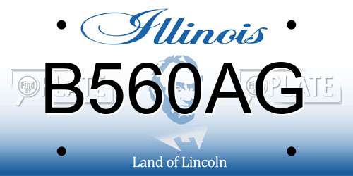 B560AG Illinois License Plate