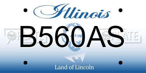 B560AS Illinois License Plate
