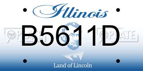 B5611D Illinois License Plate