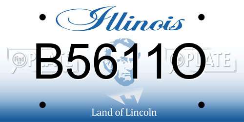 B5611O Illinois License Plate