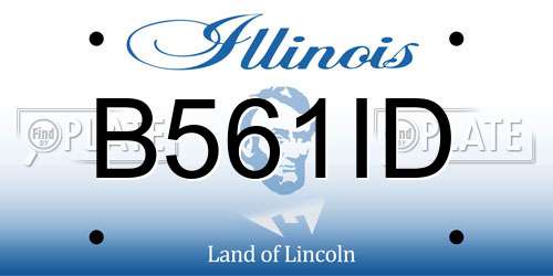 B561ID Illinois License Plate