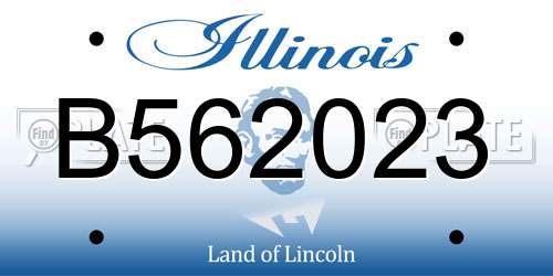 B562023 Illinois License Plate