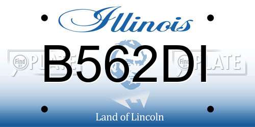 B562DI Illinois License Plate