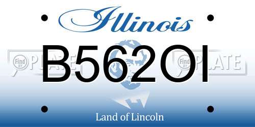 B562OI Illinois License Plate