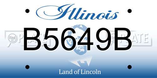 B5649B Illinois License Plate