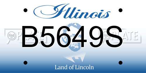 B5649S Illinois License Plate