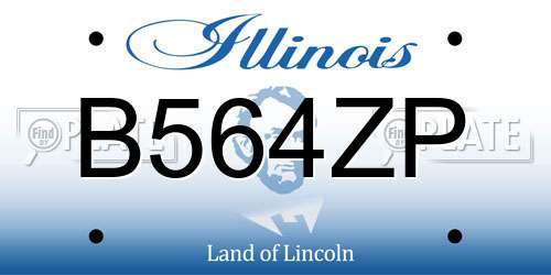 B564ZP Illinois License Plate