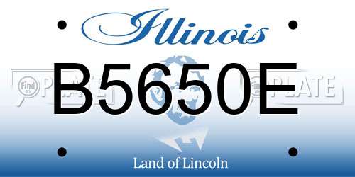 B5650E Illinois License Plate
