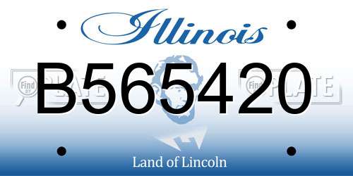 B565420 Illinois License Plate