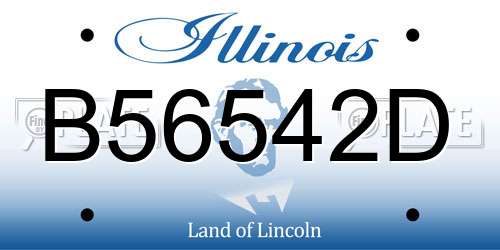 B56542D Illinois License Plate