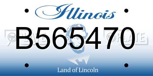B565470 Illinois License Plate