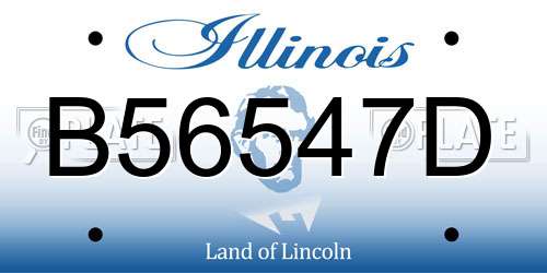 B56547D Illinois License Plate