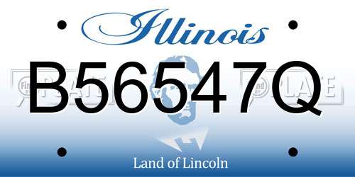 B56547Q Illinois License Plate