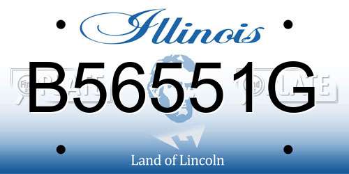 B56551G Illinois License Plate