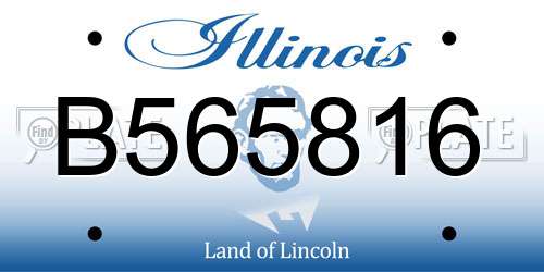 B565816 Illinois License Plate