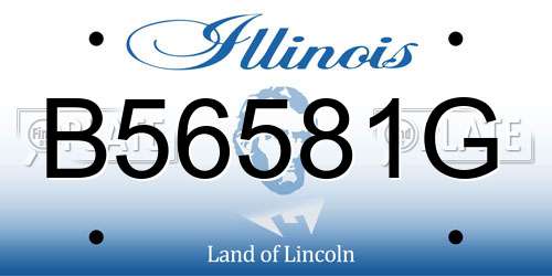 B56581G Illinois License Plate