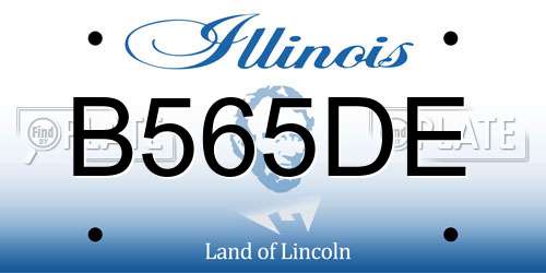 B565DE Illinois License Plate