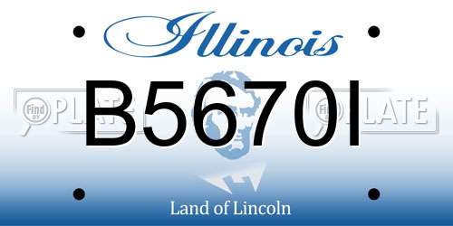 B5670I Illinois License Plate