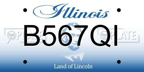 B567QI Illinois License Plate