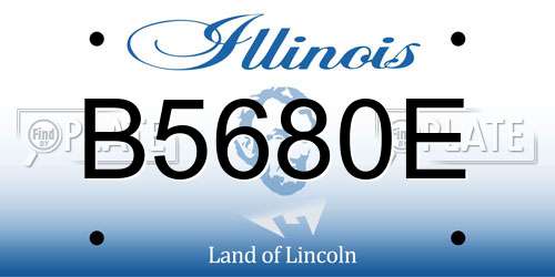 B5680E Illinois License Plate