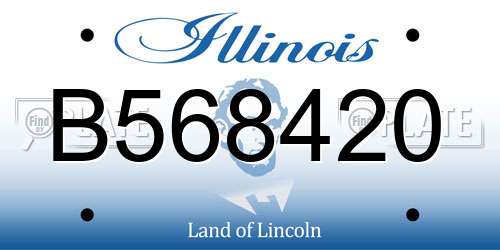 B568420 Illinois License Plate