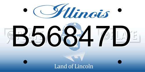 B56847D Illinois License Plate
