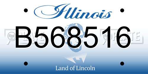 B568516 Illinois License Plate