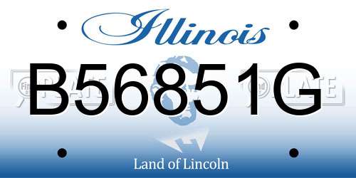 B56851G Illinois License Plate