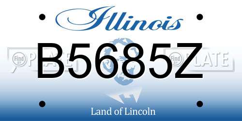 B5685Z Illinois License Plate