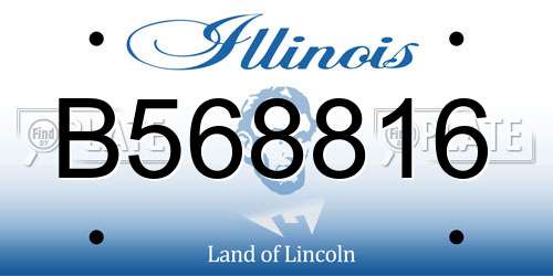 B568816 Illinois License Plate