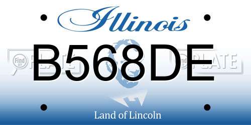 B568DE Illinois License Plate
