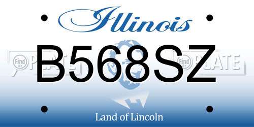 B568SZ Illinois License Plate
