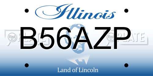 B56AZP Illinois License Plate