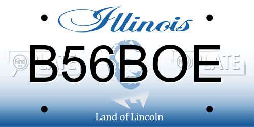 B56BOE Illinois License Plate